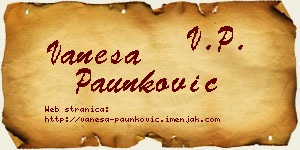 Vanesa Paunković vizit kartica